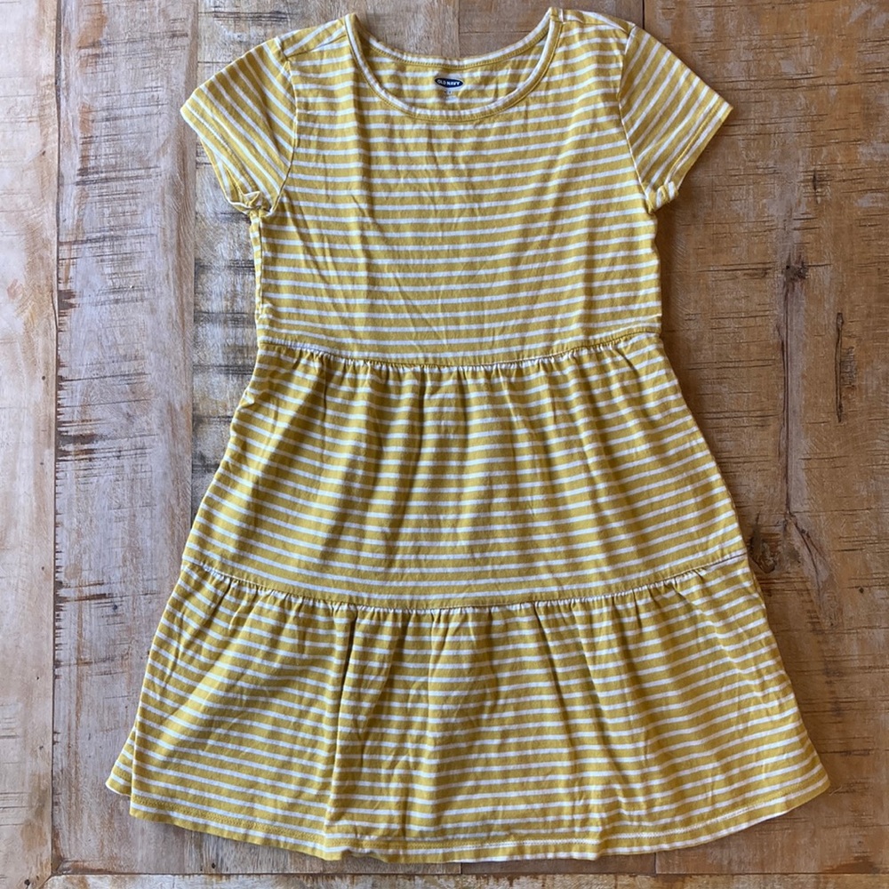 Children's Striped Yellow Knit Dress